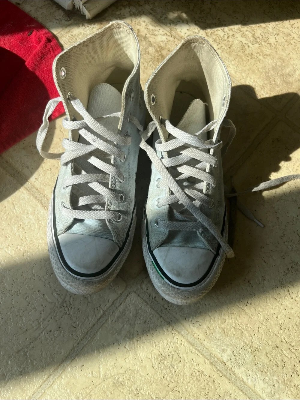Converse High Top Sneakers - Pale Blue and White
